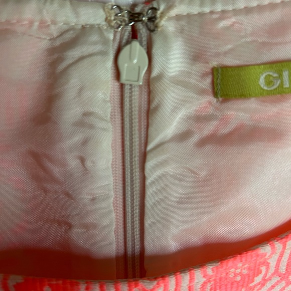 Gianni Bini -Geometric Floral Pattern Neon Pink Textured Dress - Women’s Size 8 - Picture 6 of 7